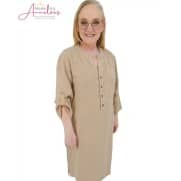 Z Enjoy Jurk 3/4 mouw tencel 939999 Zand Z Enjoy Jurk 3/4 mouw tencel 939999 Zand